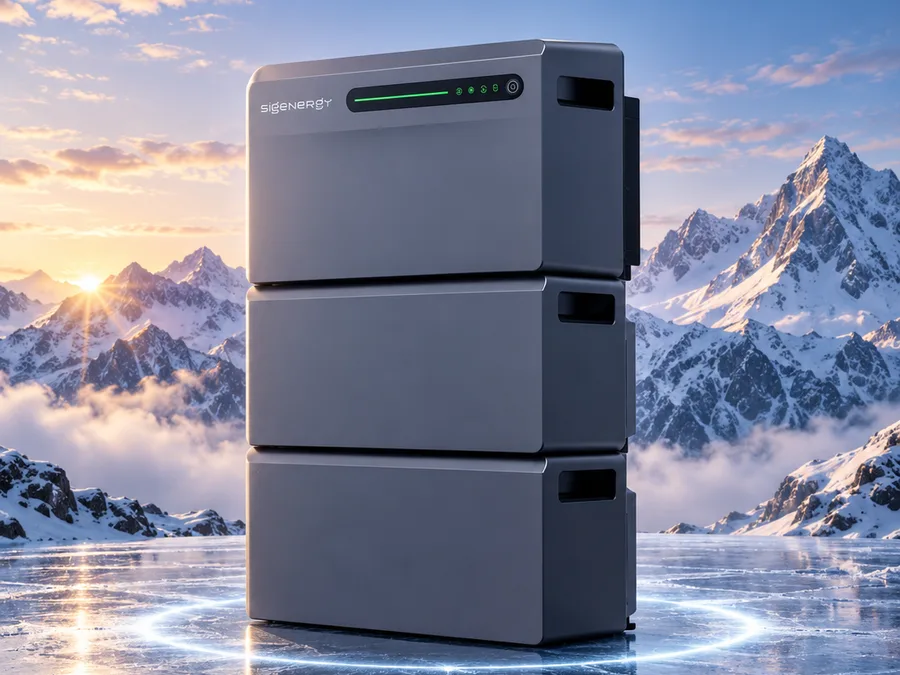 Batterie SigenMate : trois modules gris empilés les uns sur les autres